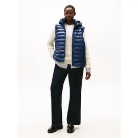 Tommy Hilfiger Curve "CRV LW PADDED SLIM VEST", Damen, Gr. 46, schwarz night navy, Steppware, Obermaterial: 100% Nylon. Futter: 100% Polyamid. Wattierung: 100% Polyester, unifarben, slim fit, Westen Steppweste, in großen Größen, mit Kapuze
