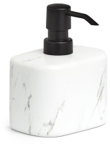 Zeller Seifenspender Marmor, aus Keramik, weiß, Moderner Flüssigseifenspender aus Keramik, 1 Stück