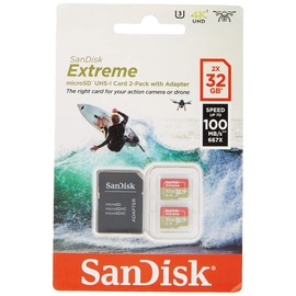 SanDisk microSDHC Extreme 32GB Class 10 100MB/s UHS-I U3 V30 А1 + SD-Adapter