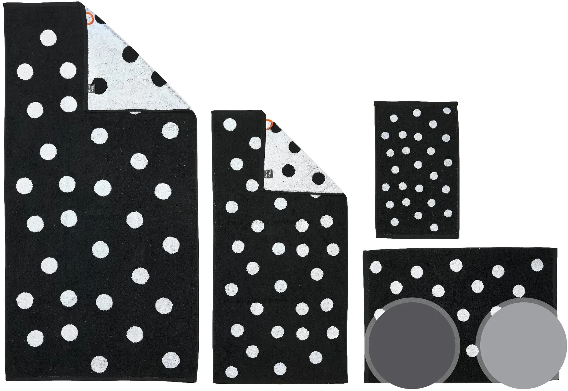 Done »Dots« Hand-/Duschtuch 30x50 cm / 8000 silver