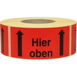 TransPak Hinweis Etiketten Hier oben,1000 Stk./Rolle 1.000 Stk/Rolle
