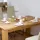 Relaxdays Tischset, 4er Set, Bambus, Stoffrand, rutschhemmend, 45x30 cm, Teller, Esstisch, eckiges Platzset, Natur