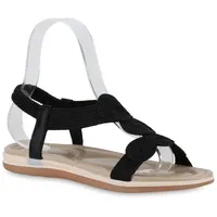 Stiefelparadies Damen Riemchensandalen in Schwarz