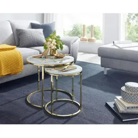 Wohnling Wohnling, Couchtisch + Beistelltisch, Reina (Ø 35 x 40 cm, Ø 50 x 45 cm)