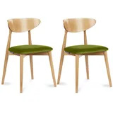Konsimo® Esszimmerstühle, Olivgrün, Eiche, Buchenholz, Echtholz, 47x79x45 cm, Esszimmer, Stühle, Esszimmerstühle, Vierfußstühle