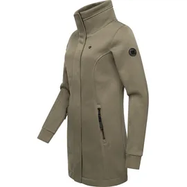 Ragwear Damen, Leichter Sweat-Übergangsmantel lang windabweisendl mit hohem Kragen Letrice Bonded Mocca24 Gr. S - S