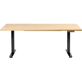 Beliani Schreibtisch Elektrisch höhenverstellbar DESTINAS Schwarz / Hellbraun 180 cm 72 cm