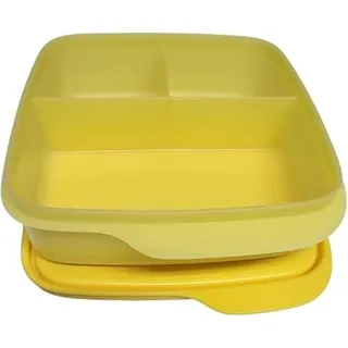 Tupperware to Go Lunchbox clevere Pause 550 ml Brotdose mit Trennwand Eco+ Schule Dose mit Abtrennung Clevere Pause 550ml gelb