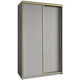masseno Schwebetürenschrank Nisse 120 x 205 x 60 cm Grau