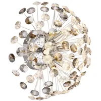GLOBO Lighting Wandleuchte Wandlampe Wohnzimmerleuchte LED 6-Flammig Kristalle rauch