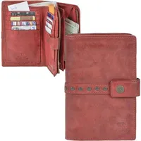 Bear Design Portemonnaie Damen Geldbörse Leder 10x15cm Geldbeutel Cow Lavato rot