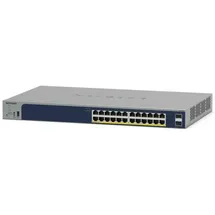 Netgear Switch Manageable Gigabit PoE 26 Ports – Managed in der Cloud, 24 380 W PoE+ Ports, 2 1 Gigabit SFP Ports, Desktop oder Rack und begrenzter lebenslanger Schutz