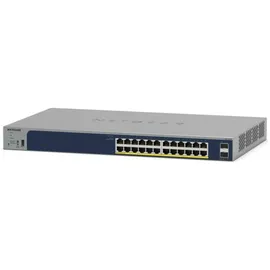 Netgear Switch Manageable Gigabit PoE 26 Ports – Managed in der Cloud, 24 380 W PoE+ Ports, 2 1 Gigabit SFP Ports, Desktop oder Rack und begrenzter lebenslanger Schutz
