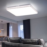 ETC Shop Deckenleuchte Strahler Deckenpanel Chrom Smart Home mit Sterneneffekt, App- und Sprachsteuerung, Farbwechsel dimmbar rgb led 1x 48W 1x