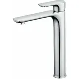 Designer-Waschtischmischer mit hohem Auslauf, großer Chrom-Badezimmer-Wasserhahn mit abnehmbarem Luftsprudler, Messing-Waschtisch-Wasserhahn, hoher