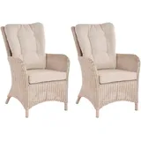 Krines Home Ohrensessel 2er Set Moderner Rattan Wintergartensessel mit hoher Rückenlehne (2er-Set, 2-St., 2er-Set), Ohrenbackensessel Sessel Esszimmer mit Armlehne weiß