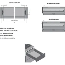 MS Beschläge Teleskopauszug Vollauszug - 500mm