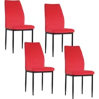 Hti-Living Esszimmerstuhl Madison Samt Rot 4er-Set