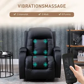 Homcom Massagesessel Fernsehsessel Relaxsessel mit Wärmefunktion, Liegefunktion,