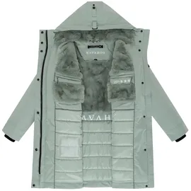 Navahoo Damen Langer Mantel warme Winterjacke mit Kapuze Hageltanz 14 Smokey Mint Gr. 6XL - 6XL