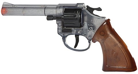 Spielzeugpistole "Cowboy", transparent/braun, 20 cm