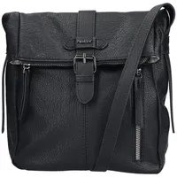 Rieker Umhängetasche, Damen-Handtasche, Schultertasche, Überschlag mit Schnallenverschluss schwarz