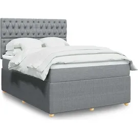 vidaXL Boxspringbett 140 x 200 cm Hellgrau