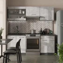 Vicco Küchenzeile R-Line 200 cm Beton/Anthrazit