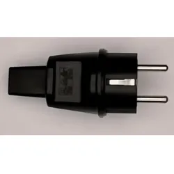 schwarzer Stecker mit Schutzkontakt IP44