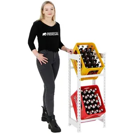 Proregal Getränkekistenregal 100 x 40 x 30 cm Weiß