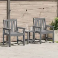 VidaXL Gartenstühle 2 Stk Hellgrau HDPE