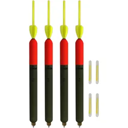 4er Set Raubfischposen (8 g) Mini-Segel und Antenne inkl. 4 Knicklichter olivgrün 8G