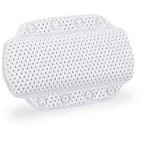 Relaxdays 2x Badewannenkissen, mit Saugnäpfen, weiß