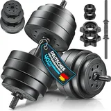 RE:SPORT 2er Hanteln Set verstellbar 40 kg | Hantelset mit 2 Kurzhanteln | Hantel mit Gewichten & 4 Sternverschlüsse | Fitness Kurzhantel für Mus...