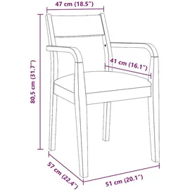 vidaXL Esszimmerstühle mit Kissen 2 Stk. Weiß Massivholz Gummibaum
