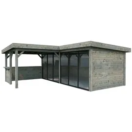 Palmako Carport/Pavillon Connect Lenna 24,9 m2 Set 422 Slide grau