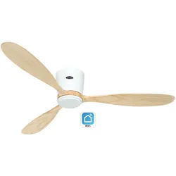 WiFi/WLAN Deckenventilator ECO PLANO WOOD WiFi - Lack Weiß / Holz Natur