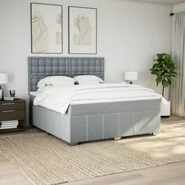vidaXL Boxspringbett 180 x 200 cm Hellgrau