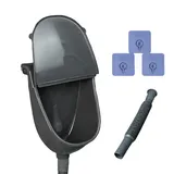 Urinal Kunststoff Einfach Und Wasserlos, Wandurinal Für Männer 28,5x18x38,5cm, Geruchsdicht Mit Deckel & Spritzschutz, Für Garage, Wohnmobil, Camping, Garten, Inkl. Ablaufschlauch