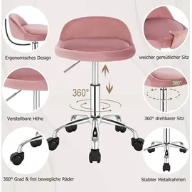 Woltu Bürohocker Kunstleder Rosa