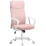 Songmics Bürostuhl, ergonomischer Schreibtischstuhl, Drehstuhl, gepolsterter Sitz, höhenverstellbar und neigbar, bis 120 kg belastbar, pastellrosa OBN034R01