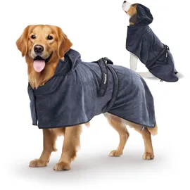 FLUFFINO Hundebademantel Saugfähig 69 cm Blau M