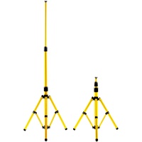 Duisrech Baustrahler Stativ für LED Strahler, Höhenverstellbar Teleskop Stativ, für Halterung von Baustrahlern, Arbeitsscheinwerfer und Fluter, Gelb, Stahl