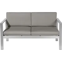 Beliani Gartensofa Dunkelgrau Aluminium 2-Sitzer Auflagen Outdoor