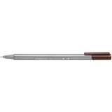 Staedtler 334-77 Triplus Fineliner (Dreikant, Superfeine, Metallgefasste Spitze, Linienbreite ca. 0,3 mm, 10 Stück) tabakbraun