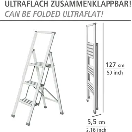Wenko Alu-Design Klapptrittleiter 3 Stufen weiß