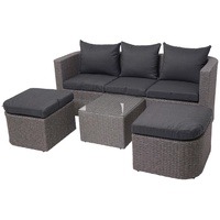 MCW Lounge-Set J37 4-Teilig Grau Kissen Anthrazit