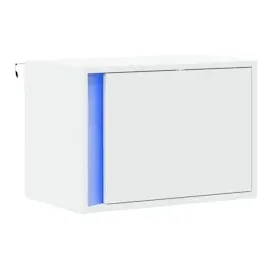 vidaXL Wand-Nachttisch mit LED-Leuchten Weiß
