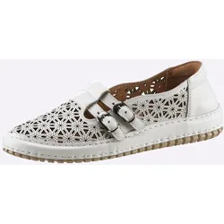 Slipper GEMINI, Damen, Gr. 37, weiß, Leder, sportlich, Schuhe