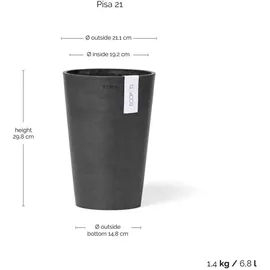 Ecopots Pisa Ø 21,1 x 29,8 cm Dunkelgrau